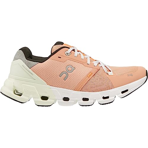 On Women's Cloudflyer 4 Sneakers, Peach/Aloe, 7.5 Medium US