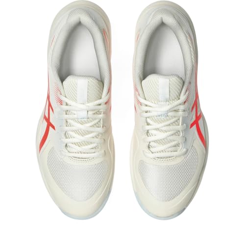 ASICS Women's Game FlyteFoam Pickleball Shoes, 9, Cream/Flash RED