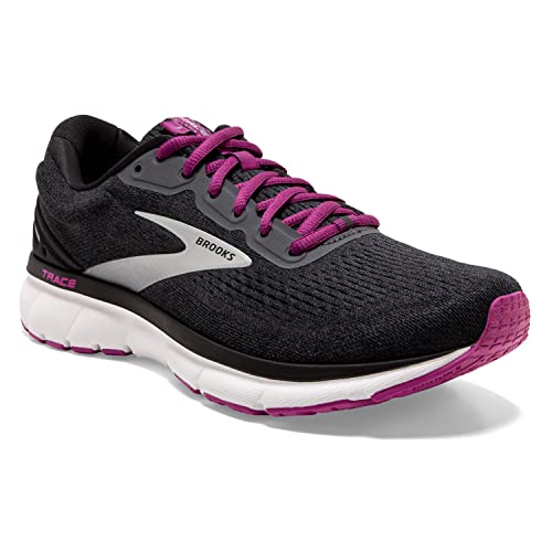Brooks Women's Trace Neutral Running Shoe - Ebony/Black/Wood Violet - 5