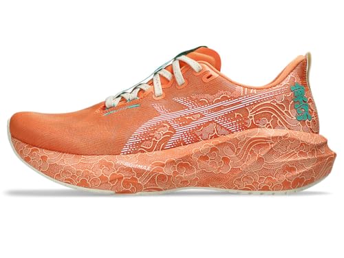 ASICS Unisex-Adult Novablast 5 Sports Shoes, SUN PEACH/WHITE, 7 UK Men/ 6 UK Women