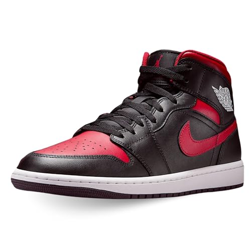 Air Jordan 1 Mid Men's Shoes (DQ8426-067, Black/Summit White/Varsity Red) Size 9.5