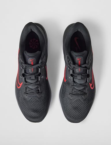 Nike Men's Quest 6 Road Running Shoes, Black/University Red-White, 10