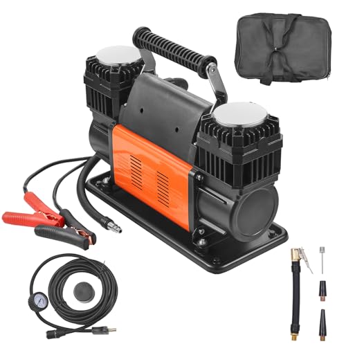 VEVOR 10.6 CFM Heavy Duty Air Compressor, 30s Fast Inflation | Dual-Cylinder Portable Tire Inflator, 12V 150PSI Offroad Air Pump with Adapters for Trucks Car SUV 4 x 4 Vehicle RV