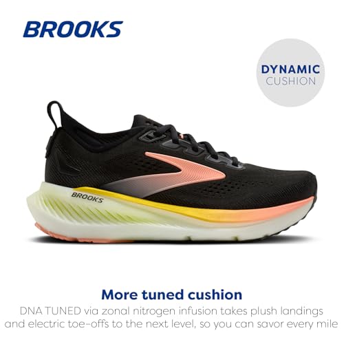 Brooks Women’s Glycerin 23 Neutral Running Shoe - Black/Peach/Nightlife - 8.5 Medium