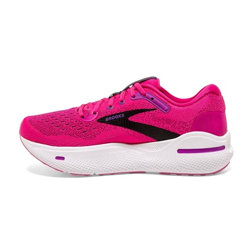 Brooks Women’s Ghost Max Cushion Neutral Running & Walking Shoe - Pink Glo/Purple/Black - 7 Medium