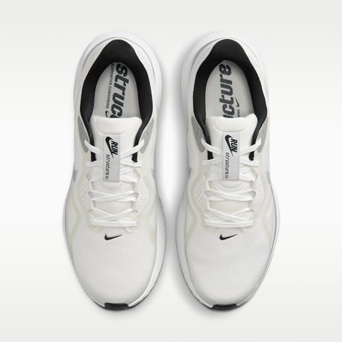 Nike Men's Structure 26 Road Running Summit White/Metallic Silver/Black/White/Photon Dust 12 Medium