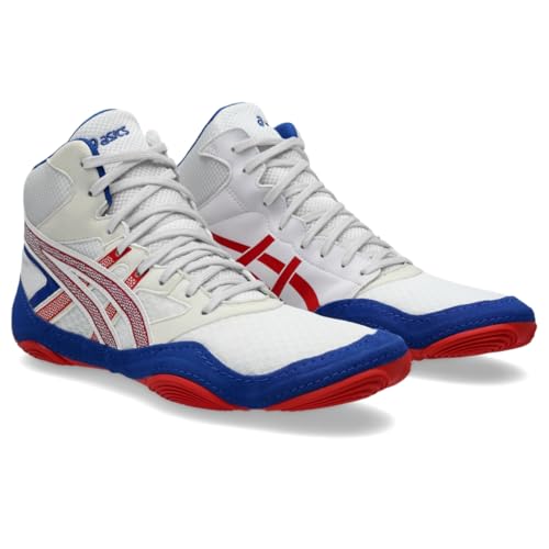 ASICS Men's Snapdown 4 Wrestling Shoes, 8, White/Classic RED