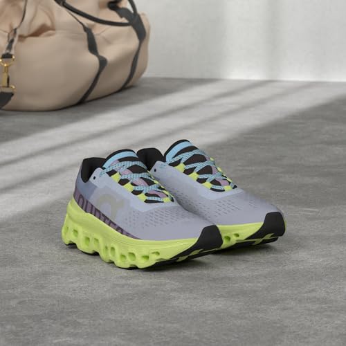 On Women's Cloudmonster Sneakers, Nimbus/Hay, Blue, Green, 5.5 Medium US