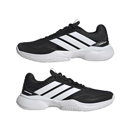 adidas Men's Gamecourt 3 All Court Tennis, BlackWhiteWhite, 9