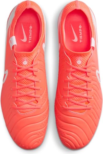 Nike Tiempo Legend 10 Elite Firm-Ground Low-Top Soccer Cleats (DV4328-800, Hot Lava/White) Size 11