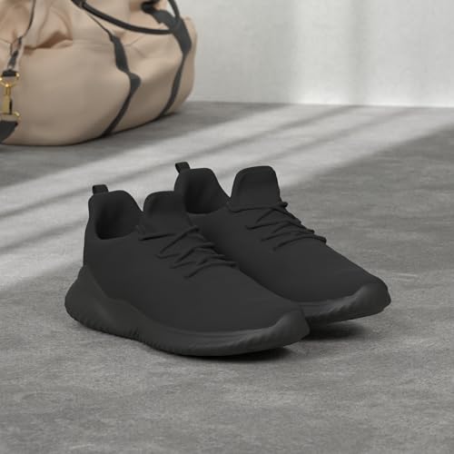 Kapsen Men's Non Slip Running Shoes Ultra Light Breathable Casual Walking Shoes Fashion Sneakers Mesh Workout Sports Shoes Full Black