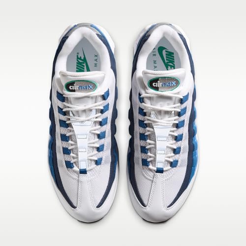 Nike Air Max 95 OG Men's Shoes (White/Lake Blue/French Blue/Emerald Green) Size 8