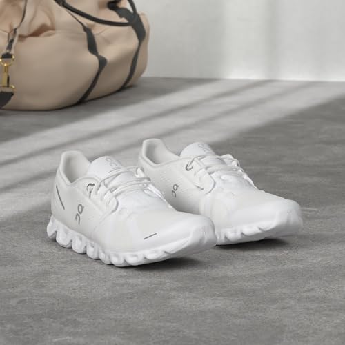 On Men's Cloud 5 Sneakers, All White, 10.5 Medium US