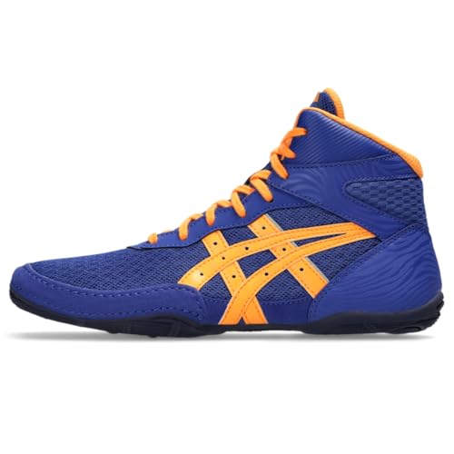 ASICS Kid's Matflex 7 Grade School Wrestling Shoes, 1, Dark Cobalt/Orange POP