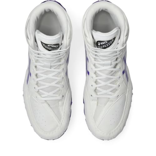 ASICS Men's Aggressor 6 Wrestling Shoes, 6.5, White/Radiant Amethyst