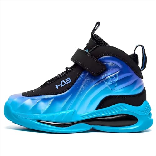 Miorpex Kids Sneakers Basketball Shoes Breathable Nonslip Sports Tennis Walking Running Shoes for Boys Girls Black Blue Little Kid Size 13