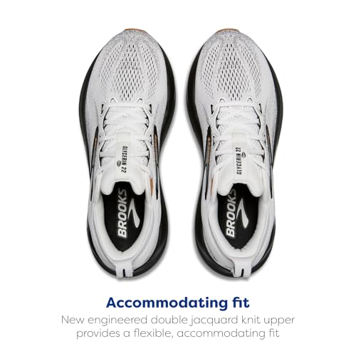 Brooks Men’s Glycerin 22 Neutral Running Shoe - White/Grey/Black - 10.5 Medium