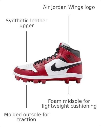 NIKE Jordan 1 Retro MCS Mens Shoe, Gym Red/White/Black, Size 10