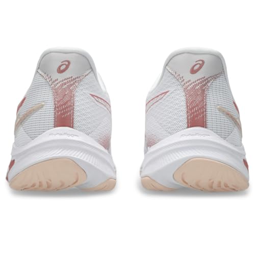 ASICS Women's Netburner Ballistic FlyteFoam 4 Volleyball Shoes, 7, White/Rose Rouge
