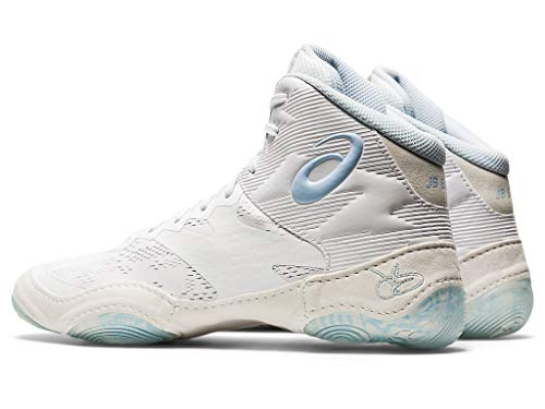 ASICS Men's JB Elite IV Wrestling Shoes, 7M, White/Soft Sky