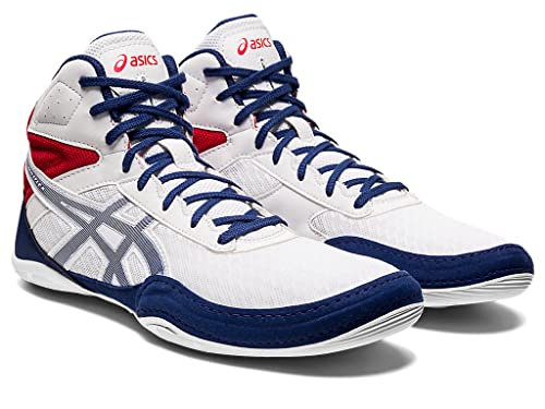 ASICS Men's Matflex 6 Wrestling Shoes, 12, White/DEEP Ocean