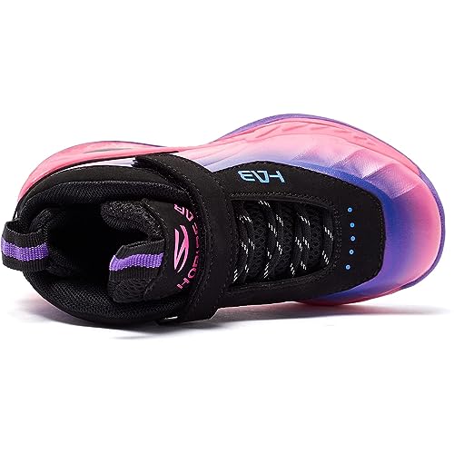 LackBlue Boys Girls Sneakers Fashion Basketball Shoes for Kids Nonslip Athletic Sports Running Shoes for Boys Girls Pink Purple Size 11.5,(1 Pair)