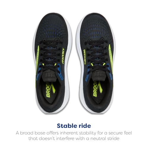 Brooks Men’s Ghost Max 3 Neutral Running & Walking Shoe - Black/Navy/Acid Lime - 11.5 Medium