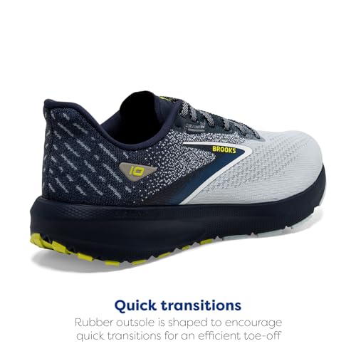 Brooks Men’s Launch 10 Neutral Running Shoe - Iris/Ballad Blue/Sulphur - 10.5 Medium