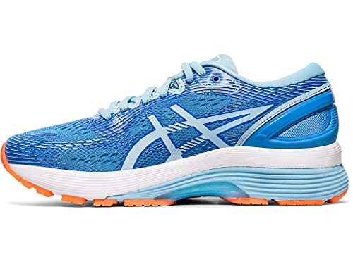 ASICS Women's Gel-Nimbus 21 Running Shoes, 8, Blue Coast/Skylight