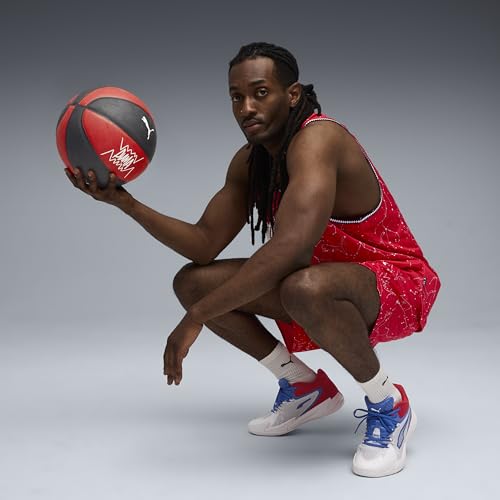 Puma Men's Dagger Basketball Shoes, White-Mountain Blue-for All Time Red AH25, 9