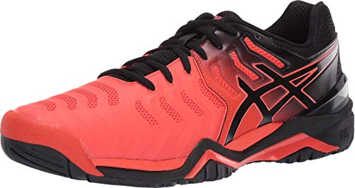 ASICS Gel-Resolution 7 Men's Tennis Shoe, Cherry Tomato/Black, 11.5 D US