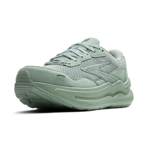 Brooks Men’s Ghost Max Suede/Leather Neutral Running & Walking Shoe - Green/Sea - 8.5 Medium