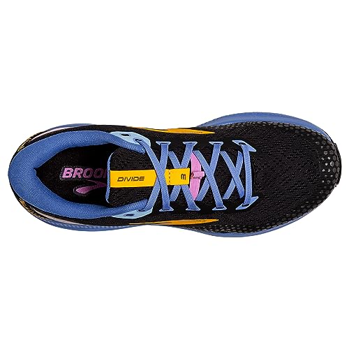 Brooks Women’s Divide 3 Trail Running Shoe - Black/Blue/Yellow - 8.5 Medium