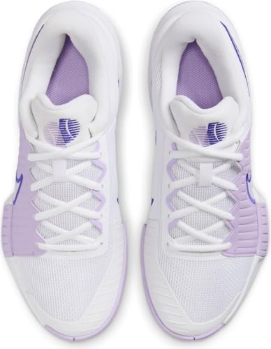 Nike GP Challenge Pro Women's Hard Court Tennis Shoes (FB3146-101, White/Hydrangeas/Deep Night/Amethyst Tint) Size 10