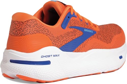 Brooks Men's Ghost Max Sneaker, Red Orange Black Surf The Web, 10.5