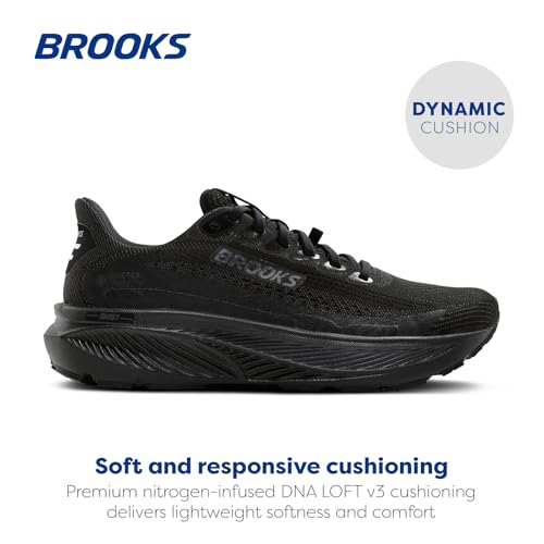 Brooks Men’s Ghost 17 GTX Waterproof Supportive Running & Walking Shoe - Black/Black/Ebony - 10 Medium