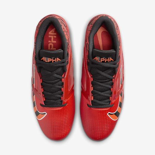 Nike Alpha Menace 4 Pro NRG Football Cleats (FQ3984-600, Picante Red/Bright Mandarin/Dragon Red/Black) Size 12