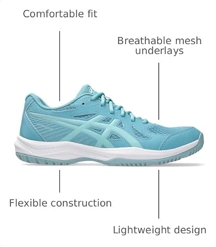 ASICS Men's Upcourt 6 Volleyball Shoes, 10, Stillwater/Ocean Decay