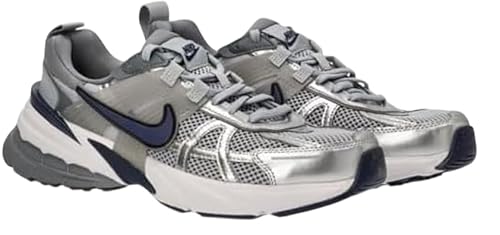 Nike V2K Run Shoes (HJ4497-002, Wolf Grey/Cool Grey/White/Midnight Navy) Size 9.5