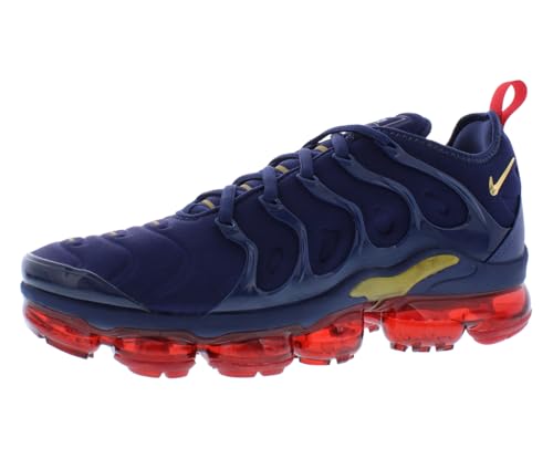Nike Air Vapormax Plus Mens Shoes Size 10, Color: Midnight Navy/Metallic Gold/Black/University Red