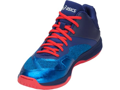 ASICS Men's Netburner Ballistic FlyteFoam Mid Top Volleyball Shoes, 9.5, Race Blue/Silver