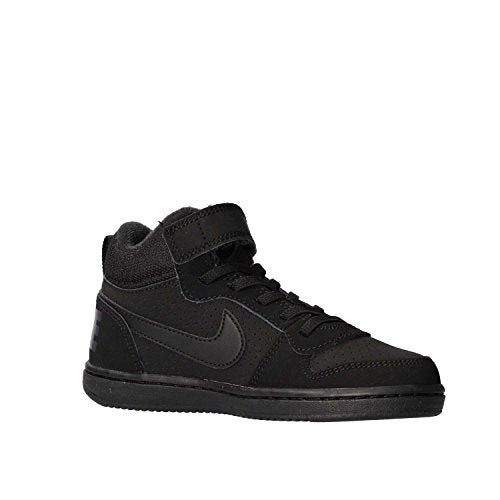 Nike Toddlers Court Borough Mid (TDV) Black/Black Basketball Shoe 4 Toddlers US
