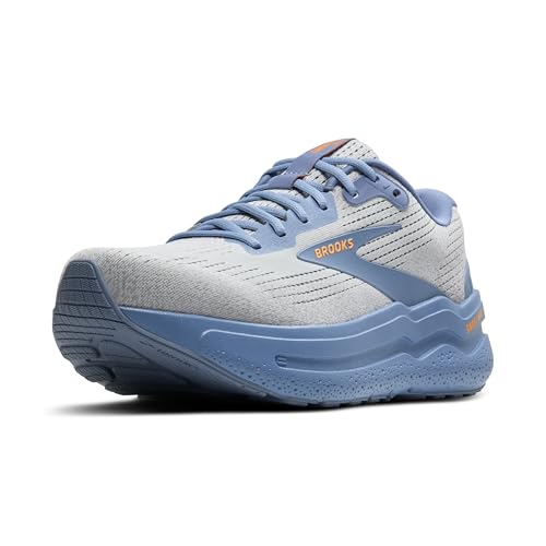 Brooks Men’s Ghost Max 2 Neutral Running & Walking Shoe - Oyster Mushroom/Blue/Orange - 9 Medium