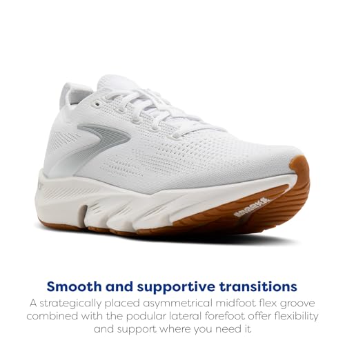 Brooks Women’s Glycerin Flex Neutral Running & Walking Shoe - White/Black/Gum - 8 Medium