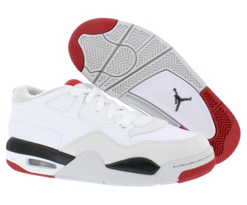 Nike Air Jordan 4 RM Big Kids' Shoes (FQ7938-102, White/Black/Neutral Grey/Varsity Red) Size 7 Big Kid