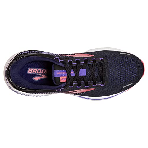 Brooks Women's Adrenaline GTS 22 Supportive Running Shoe - Black/Purple/Coral - 12 Medium