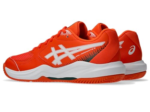 ASICS Kid's Gel-Dedicate 9 Padel GS Tennis Shoes, 7, Energy Orange/White