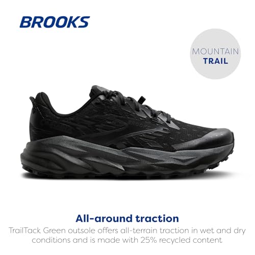Brooks Men’s Cascadia 19 Mountain Trail Running Shoe - Black/Black/Ebony - 13 Medium
