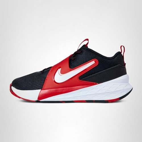 Nike Little Kid's Team Hustle D Basketball Shoes, Black/White-University Red, 1.5Y