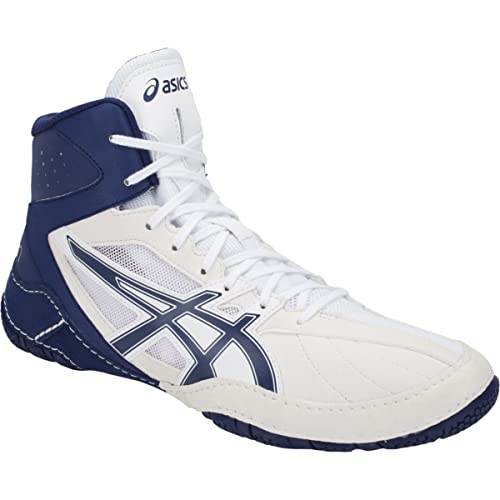 ASICS Men's Cael V8.0 Wrestling Shoes, 7.5, WHITE/INDIGO BLUE